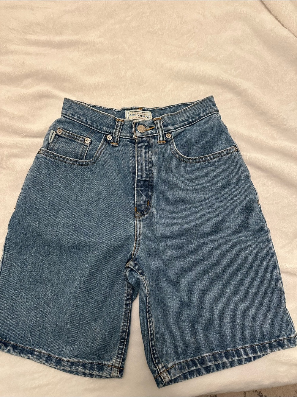 Arizona Jean Company Classic High-Waist Denim Shorts — Blue